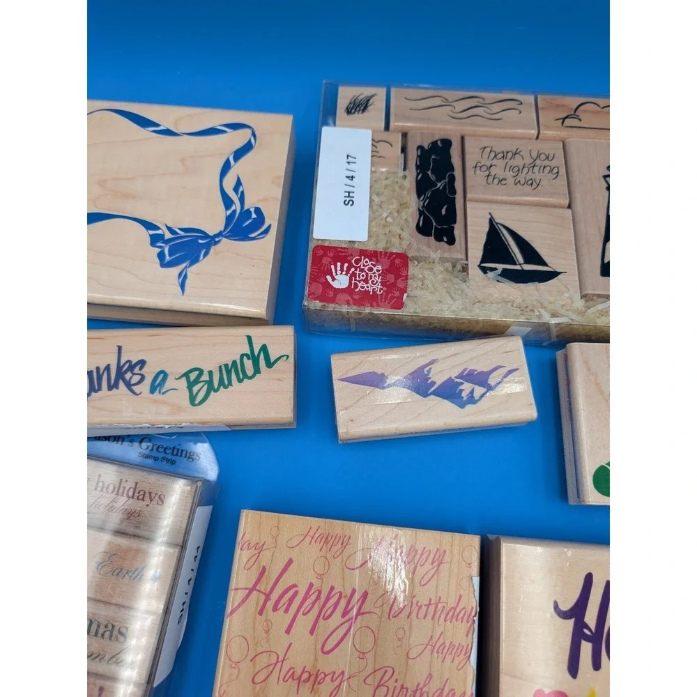 Wholesaler Reseller Crafter Enthusiast Wooden Rubber Stamp Lot Of 50+ Misc